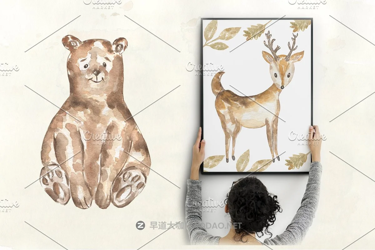 奇妙可爱手绘水彩森林动物植物花卉剪贴画集 Forest Story插图6 奇妙可爱手绘水彩森林动物植物花卉剪贴画集 Forest Story插图6