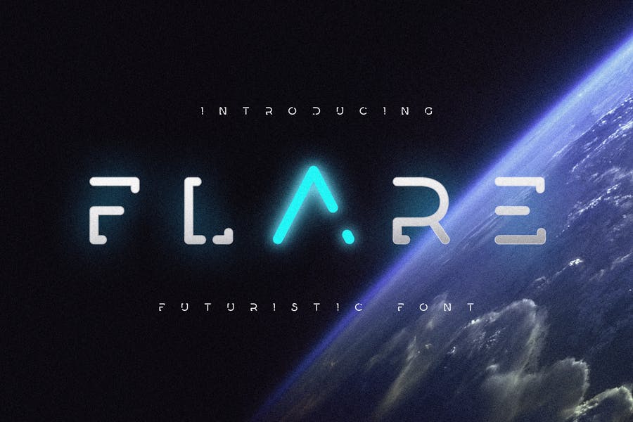 未来科幻设计风格英文字体flare Futuristic Science Font 早道大咖