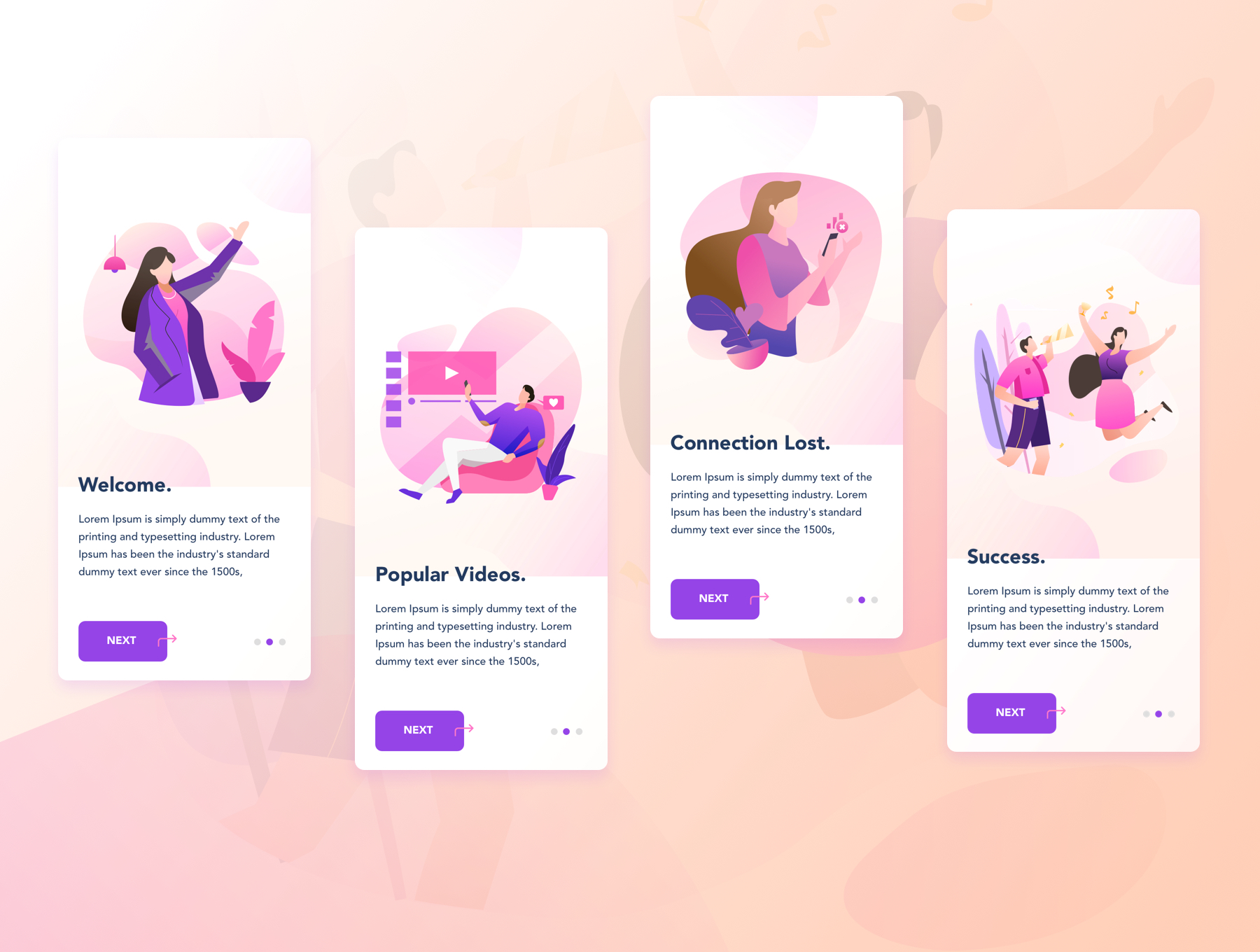 现代精美视频平台app设计矢量插画素材包 laras video illustration