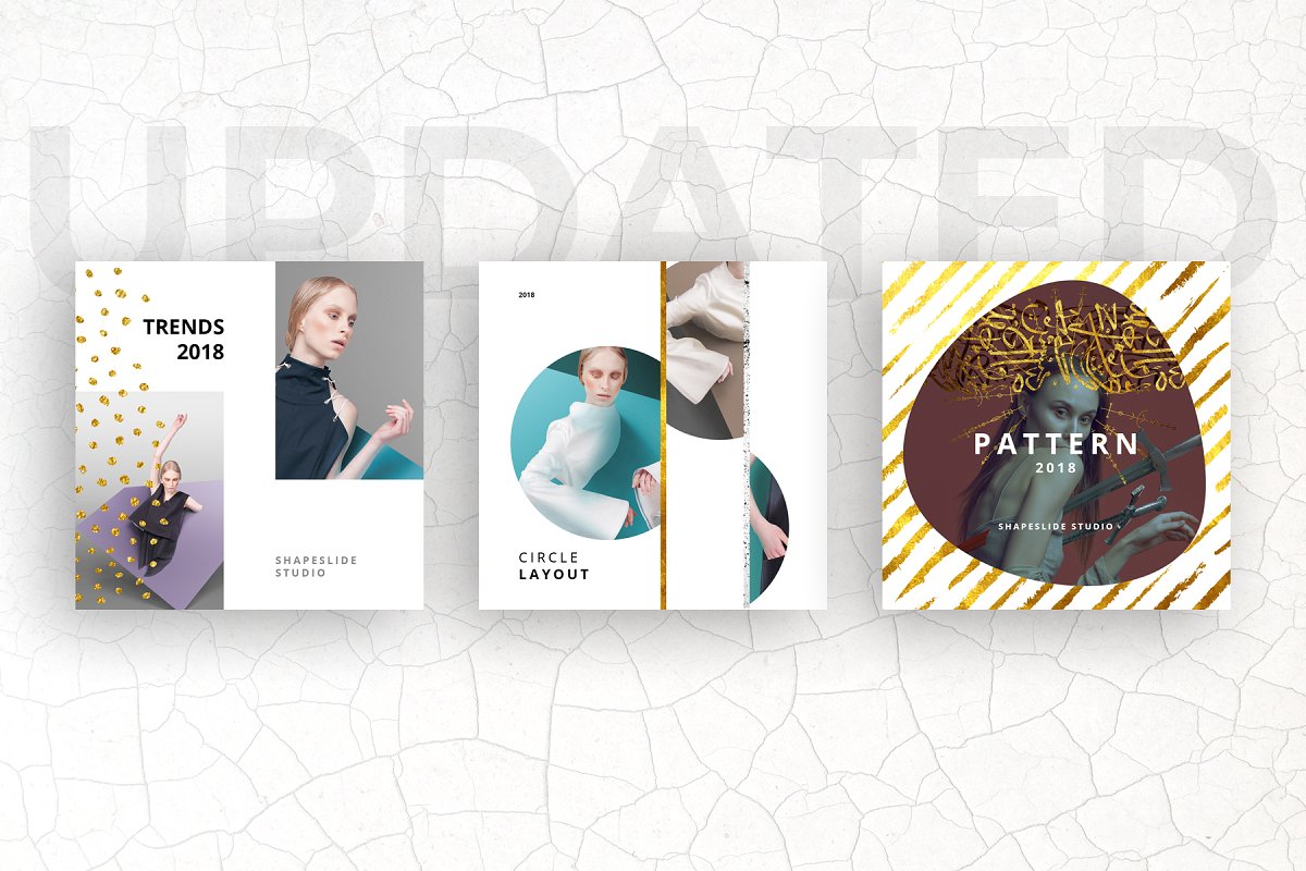 方形抽象图形服装品牌Instagram推广贴文广告模板 PATTERN Animated Instagram Posts插图8