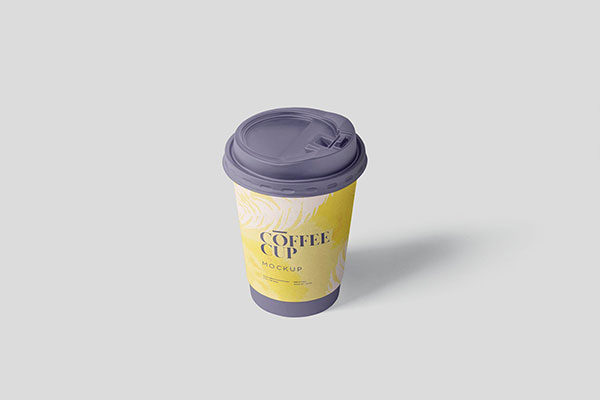 一次性咖啡杯外观设计样机模板 Coffee Cup Mockup