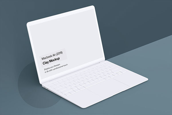 2019全新陶瓷Macbook Air苹果笔记本电脑样机模板 Minimal Macbook Air Mockup