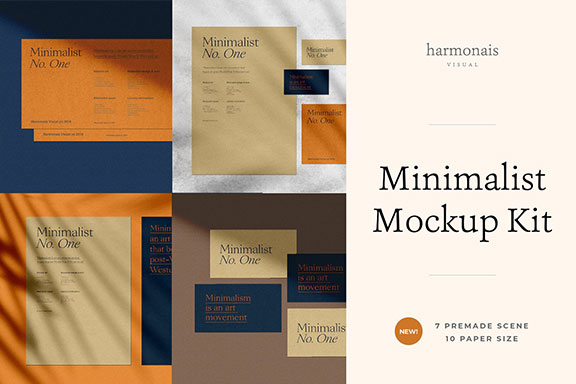极简主义品牌设计办公文具预览图样机模板套件 Branding Mockup Kit