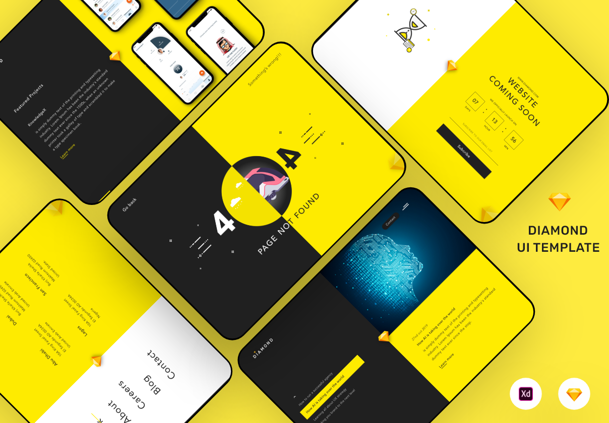 创意简洁公司网站webui界面设计模板套件diamonduiwebtemplate