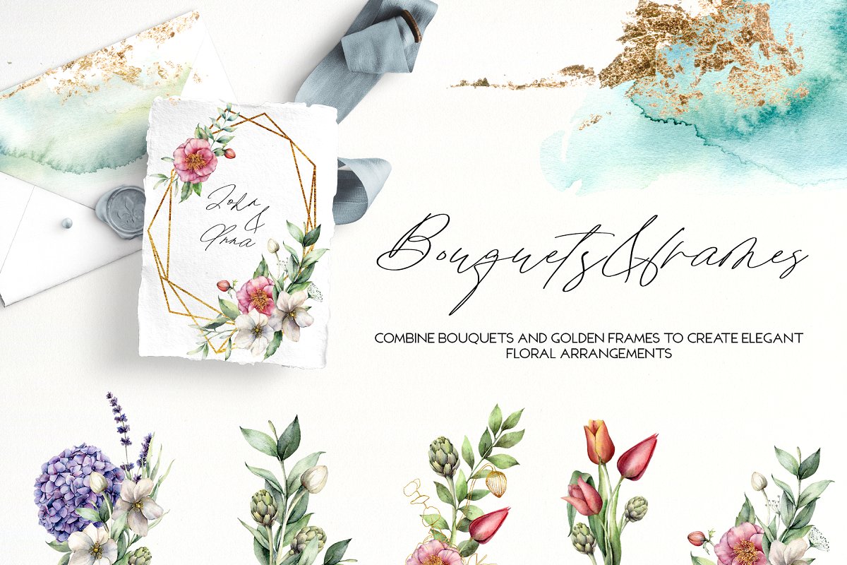 春天主题动物&花卉手绘水彩剪贴画集 Spring Song Graphic Collection插图3