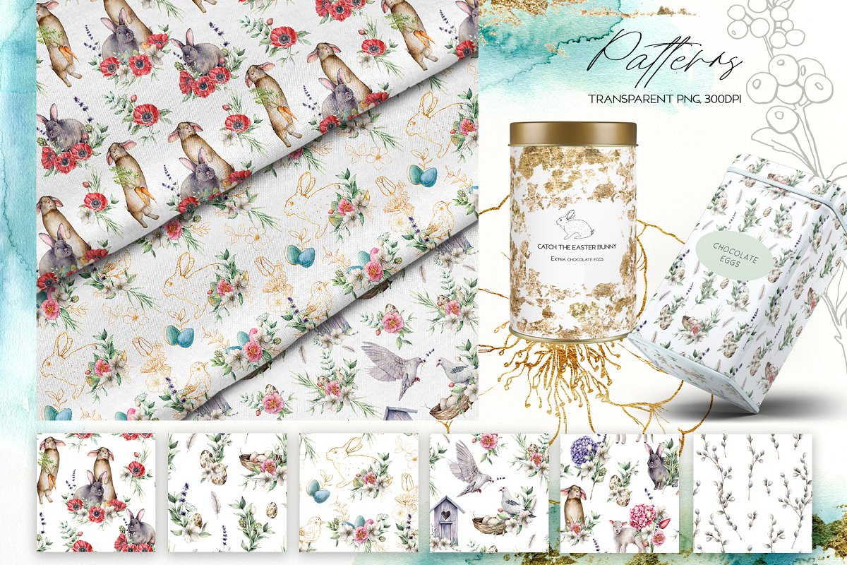 春天主题动物&花卉手绘水彩剪贴画集 Spring Song Graphic Collection插图6