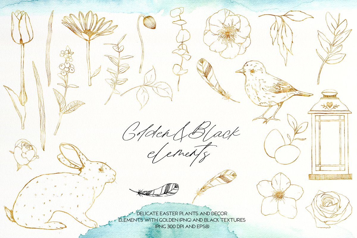 春天主题动物&花卉手绘水彩剪贴画集 Spring Song Graphic Collection插图9