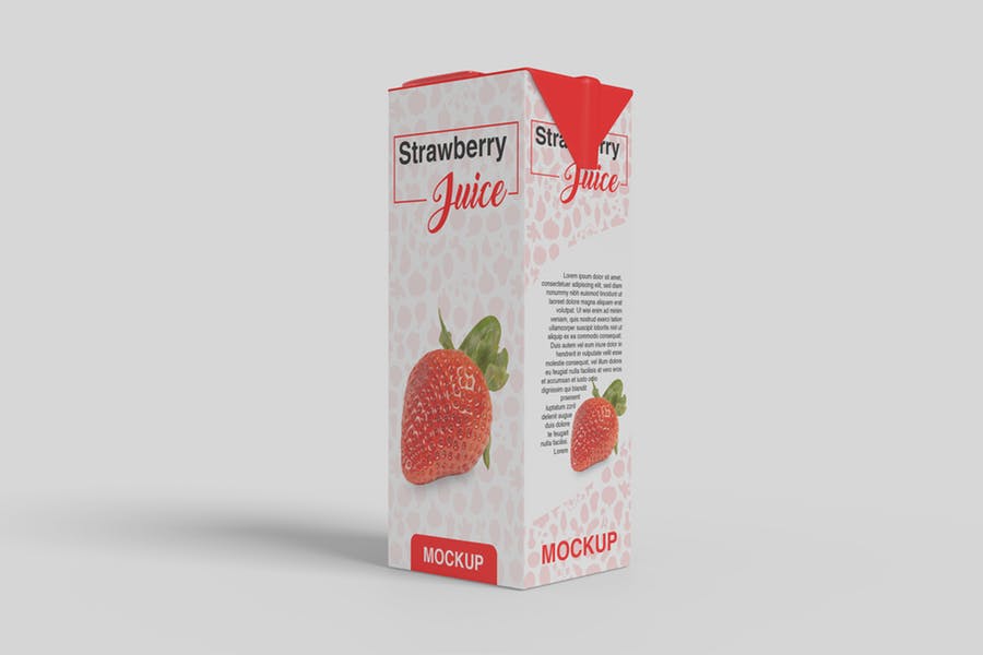 简约果汁饮料纸盒外观设计展示图样机模板juiceboxmockup