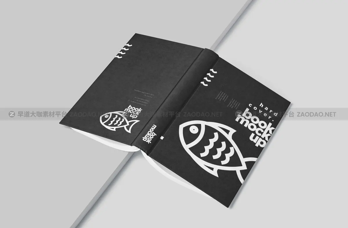 5款精装书封面设计展示图样机模板 Small Hardcover Book Cover Mockups插图3