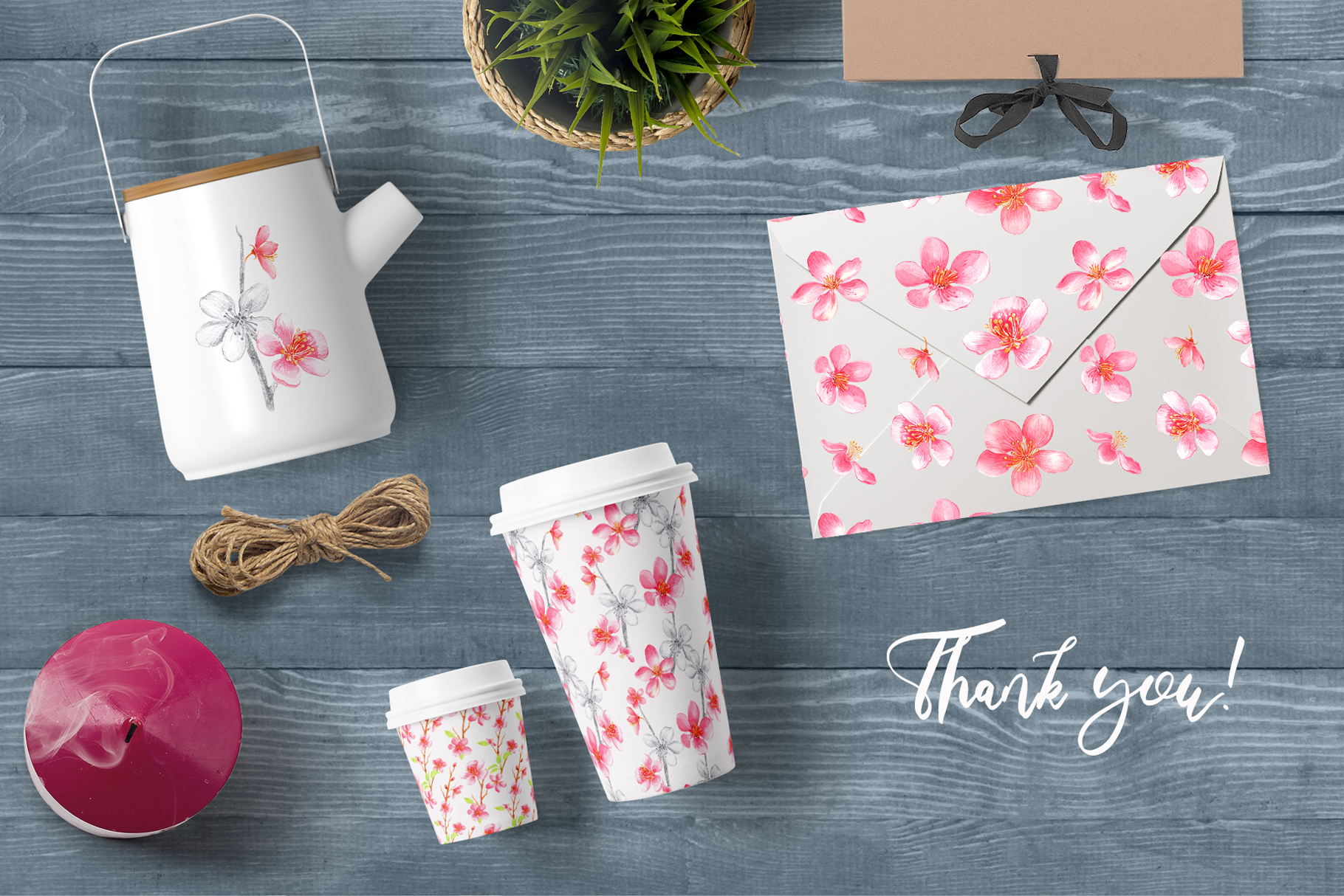 春天主题花卉手绘剪贴画集 Watercolor Spring Blossom Clip Art插图5