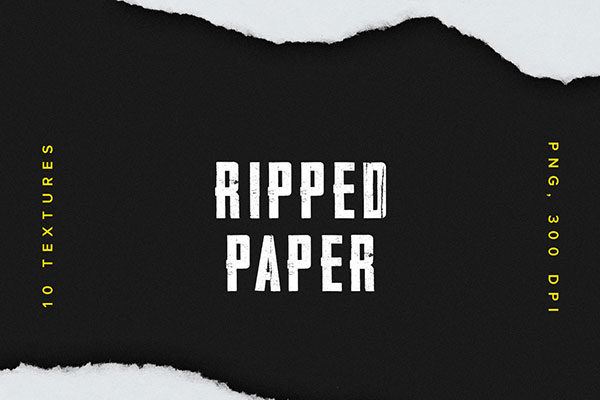 破损边缘撕纸效果背景纹理PNG设计素材合集 Ripped Paper Texture Set