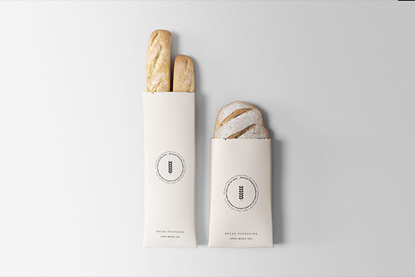 两种尺寸面包包装设计样机模板 Bread Packaging Mockup