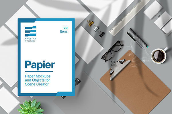 品牌VI设计预览办公用品标准套件样机模板 Papier – Stationery Mockups