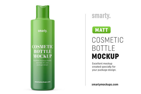 高分辨率化妆品瓶外观设计展示图样机模板 Matt Cosmetic Bottle Mockup