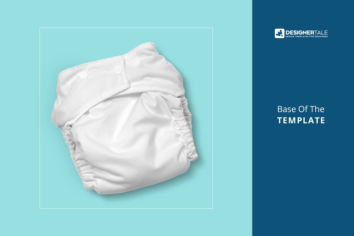 Download 逼真婴儿尿不湿设计预览图样机模板 Reusable Cloth Diaper Mockup - 早道大咖