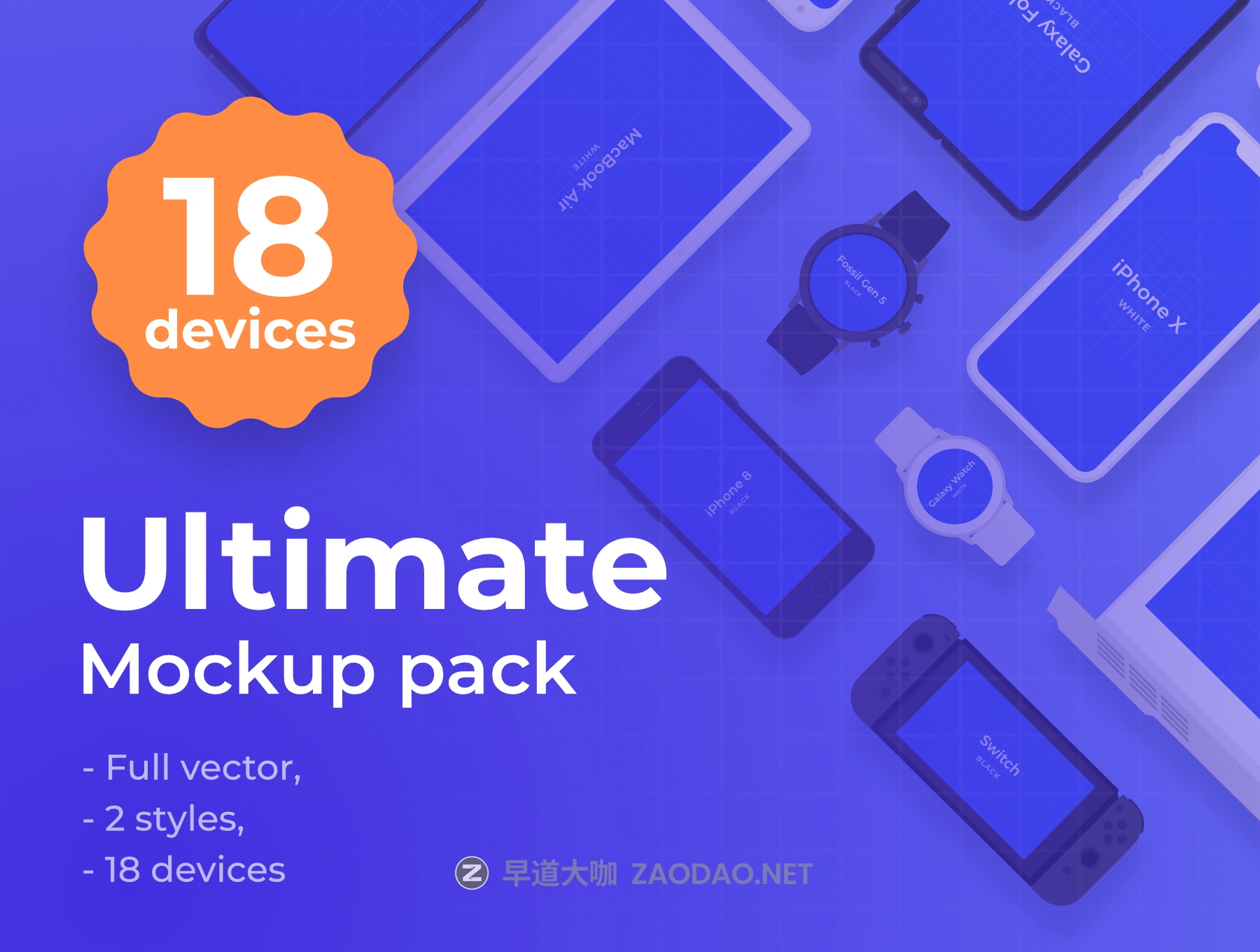 18种电子设备外观设计效果图样机模板 Ultimate mockup pack插图 18种电子设备外观设计效果图样机模板 Ultimate mockup pack插图