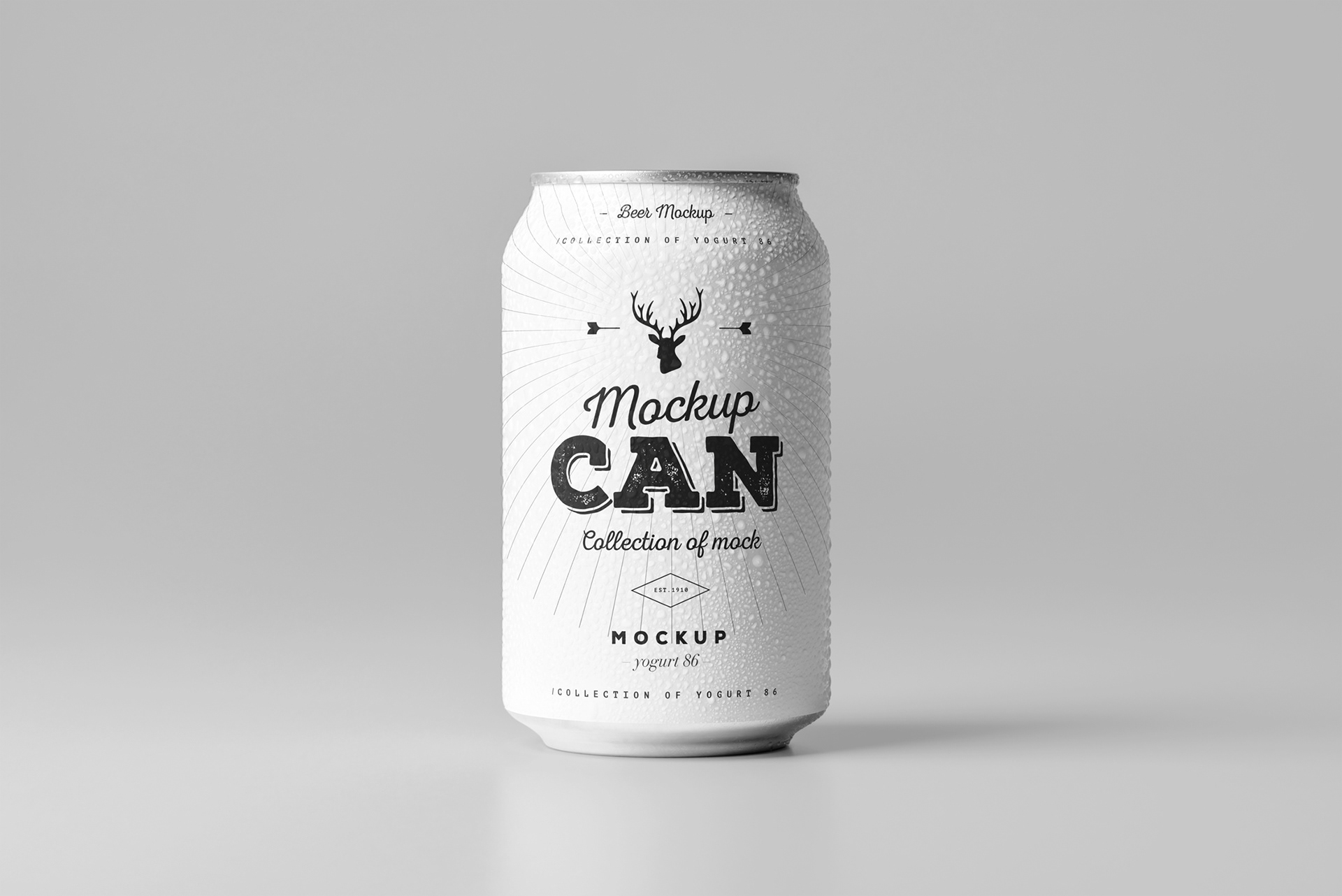 330毫升听装啤酒饮料易拉罐设计展示样机 can mockup 6