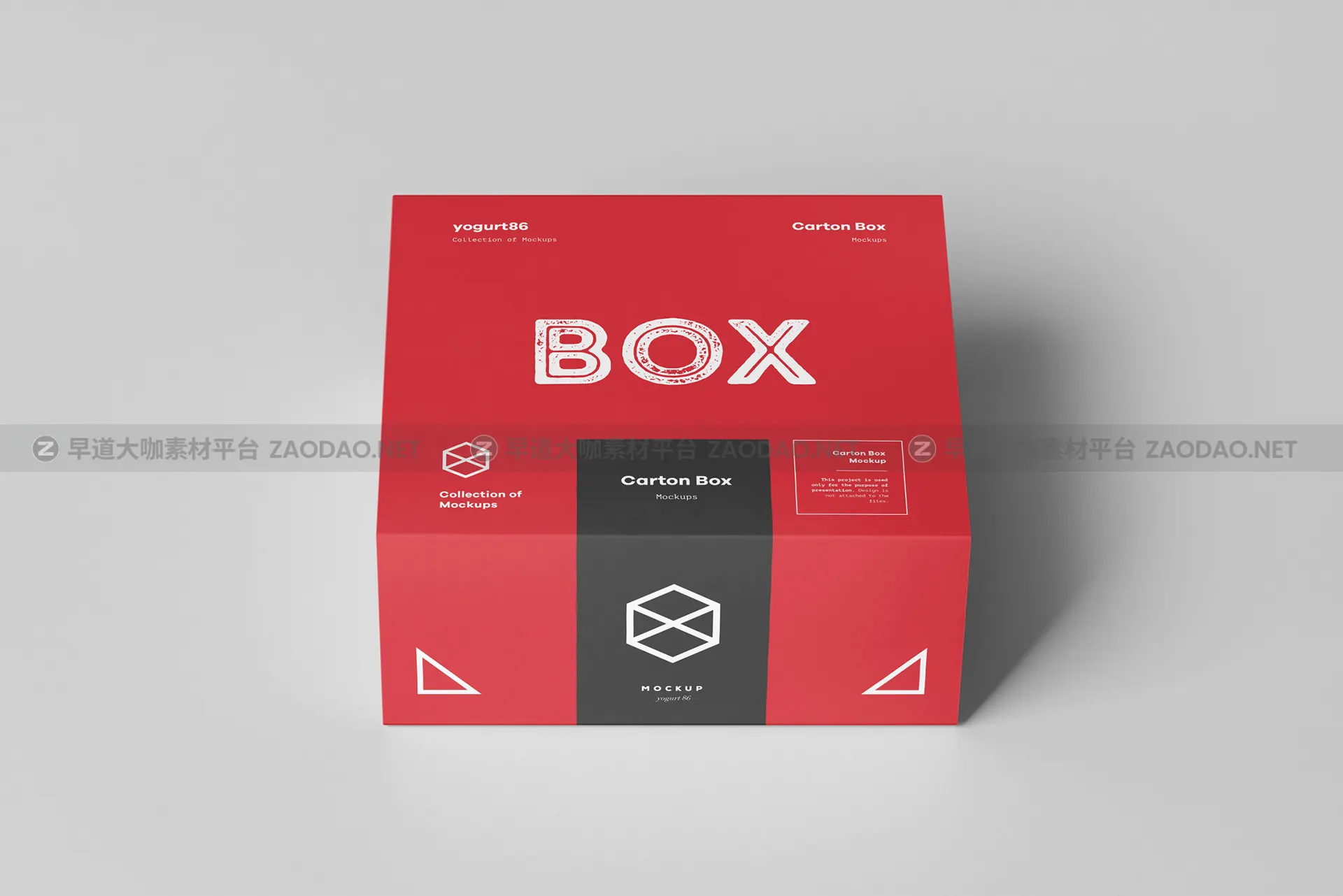 瓦楞纸产品包装纸箱设计展示样机模板 Carton Box Mockup 95x85x42插图