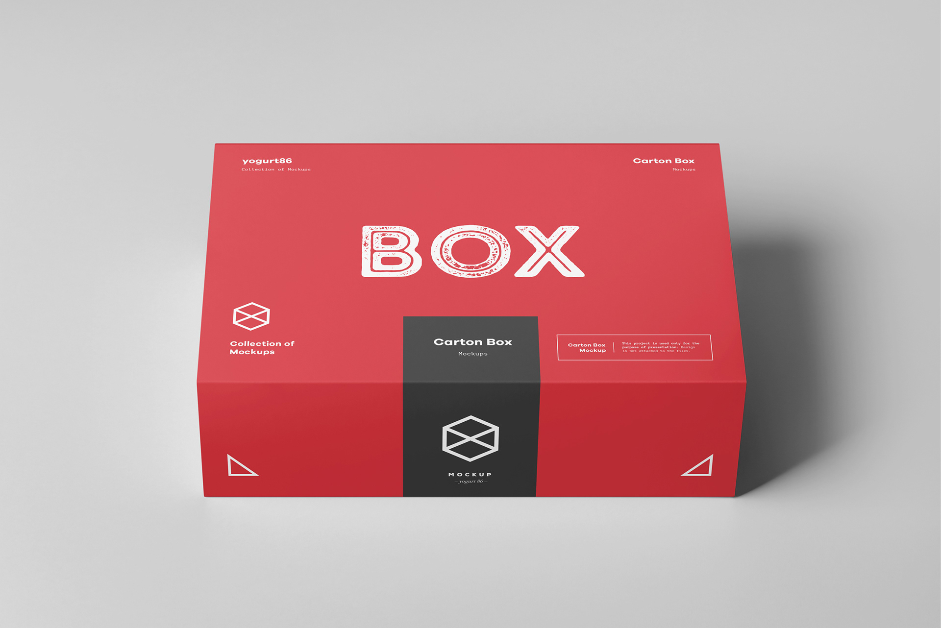 方形產品包裝紙箱外觀設計展示樣機模板cartonboxmockup235x160x70