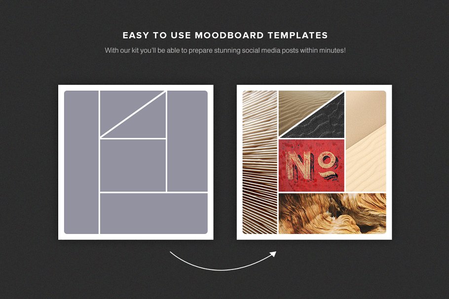 创意时装店Instagram&Facebook文章贴图设计模板合集 Mood Boards Collection插图1