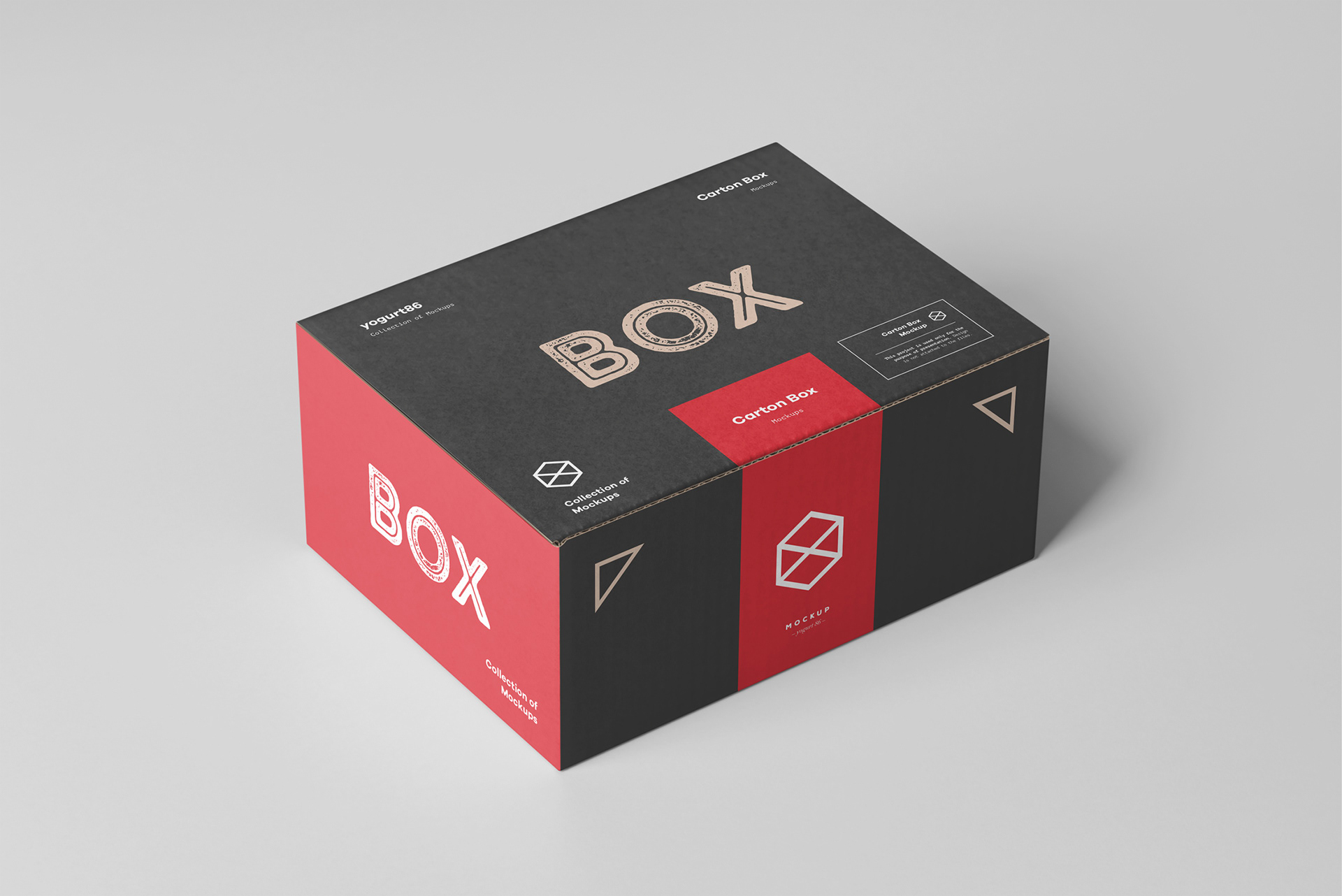 瓦楞纸产品包装箱外观设计展示样机模板素材 carton box mock
