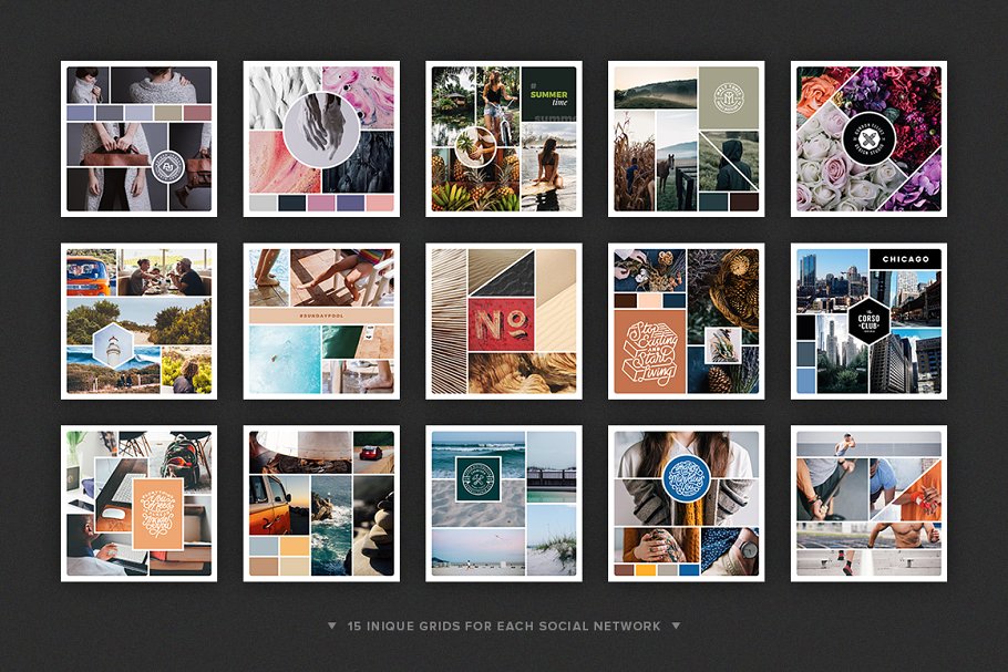 创意时装店Instagram&Facebook文章贴图设计模板合集 Mood Boards Collection插图3