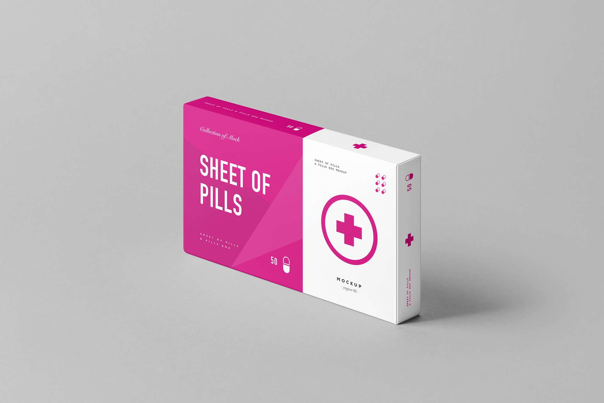 8个逼真医疗药丸包装盒设计展示样机素材模板pillsboxmockup3