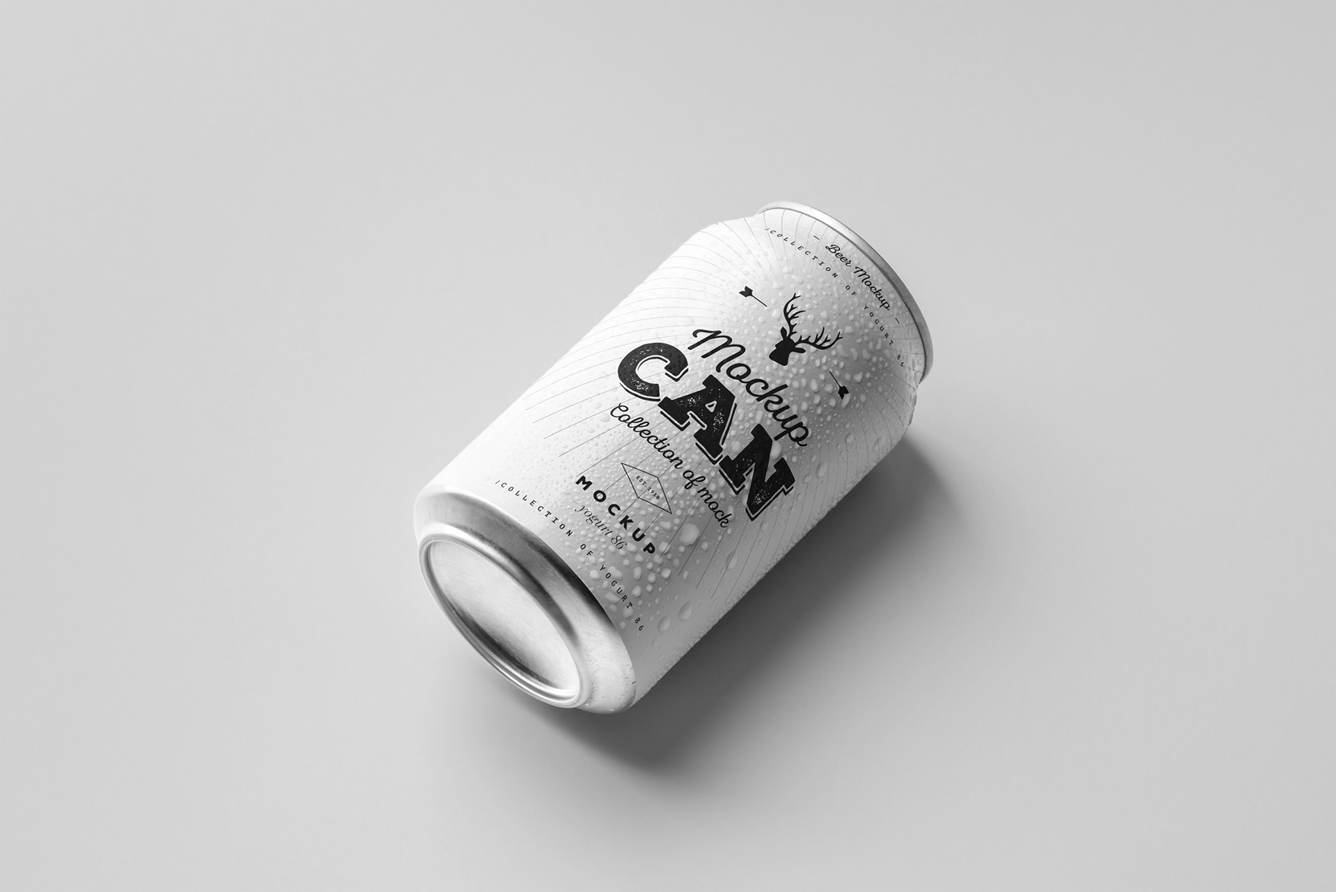 330毫升听装啤酒饮料易拉罐设计展示样机 can mockup 6