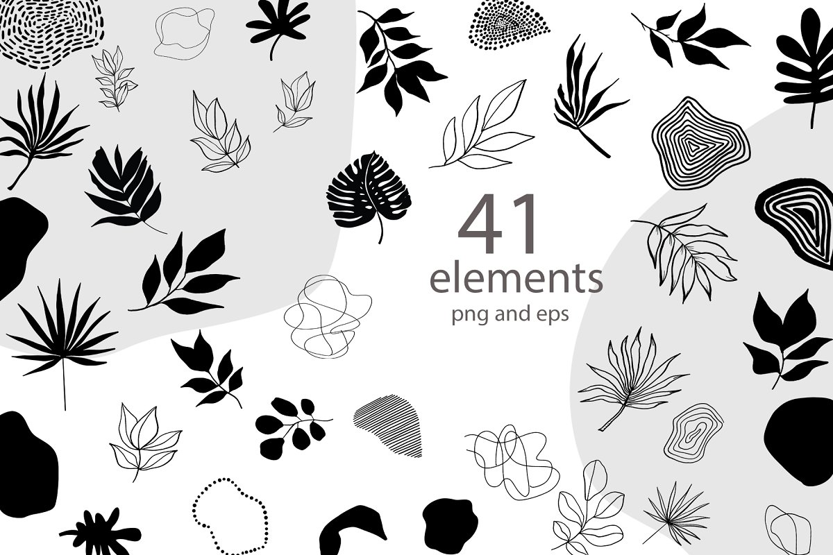 抽象手绘植物图案设计素材集合abstractbotanicalpatterns