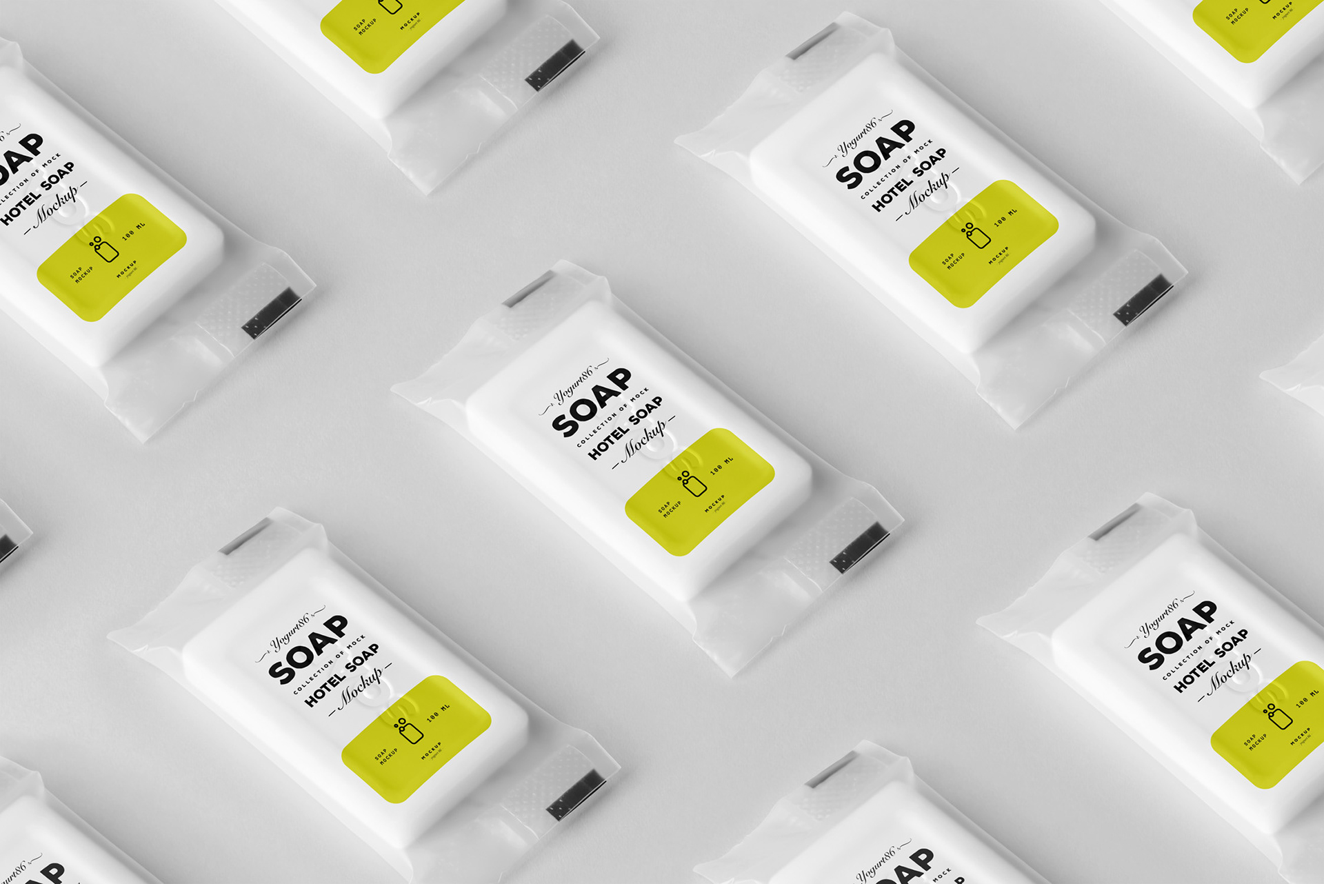 15个逼真肥皂包装袋设计展示样机模板 soap mockup