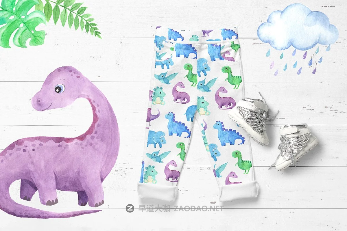 可爱卡通手绘恐龙水彩画合集 Watercolor Dinosaurs Collection插图7 可爱卡通手绘恐龙水彩画合集 Watercolor Dinosaurs Collection插图7