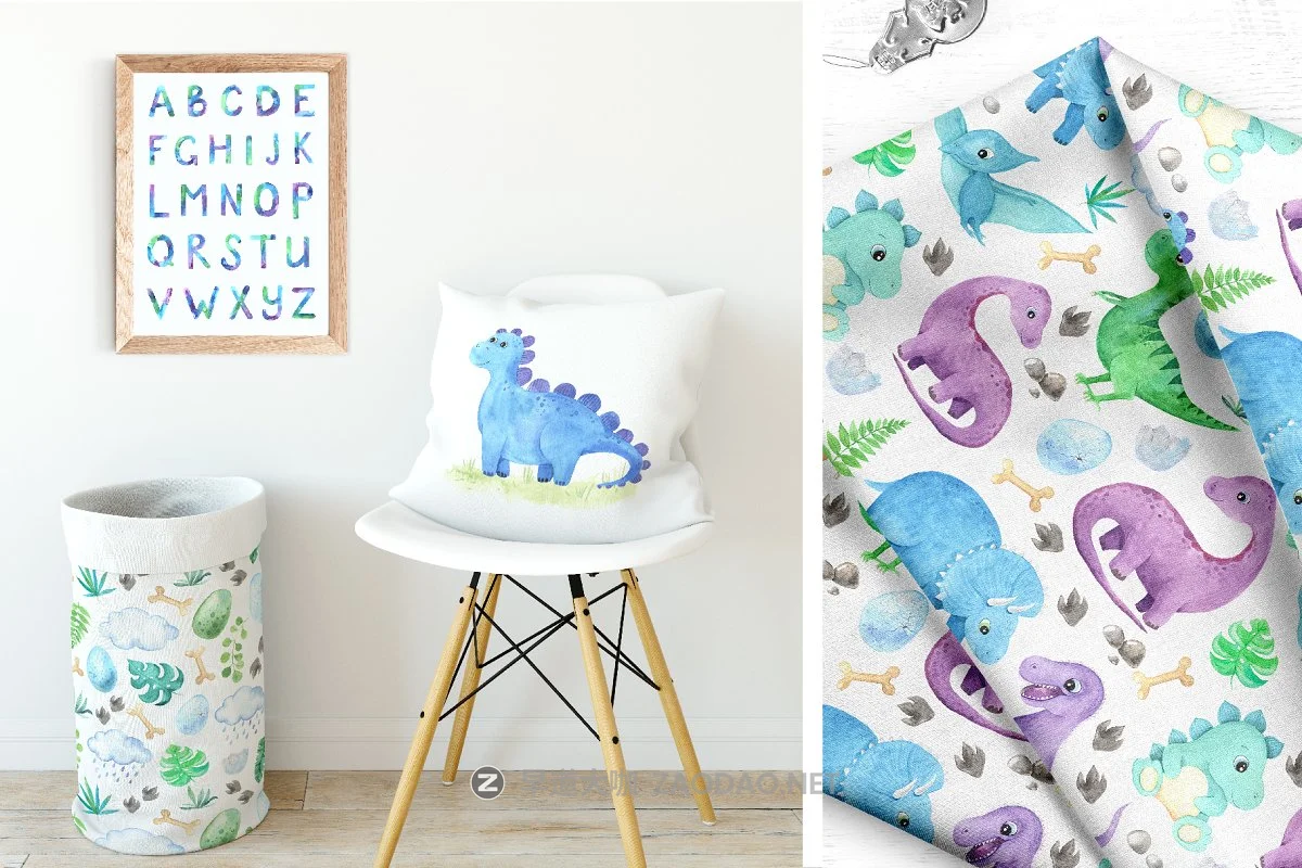 可爱卡通手绘恐龙水彩画合集 Watercolor Dinosaurs Collection插图8 可爱卡通手绘恐龙水彩画合集 Watercolor Dinosaurs Collection插图8