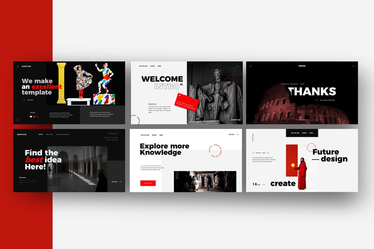 潮流摄影设计作品集设计PPT演示文稿 JUSTICE – Brand Marketing PPT插图4