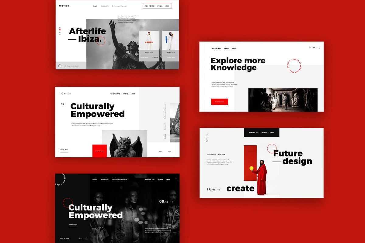 潮流摄影设计作品集设计PPT演示文稿 JUSTICE – Brand Marketing PPT插图7