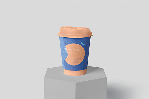 一次性咖啡杯包装套设计样机模板 Disposable Coffee Cup Packaging Sleeve Mockups