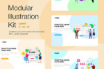 办公场景网站WEB UI界面设计人物矢量插画 Modular Illustration Kit