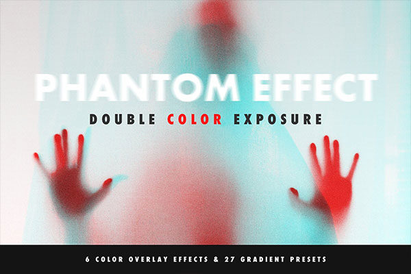 27种幻影双曝光效果图摄影照片后期处理PS动作预设 Double Color Exposure Effect