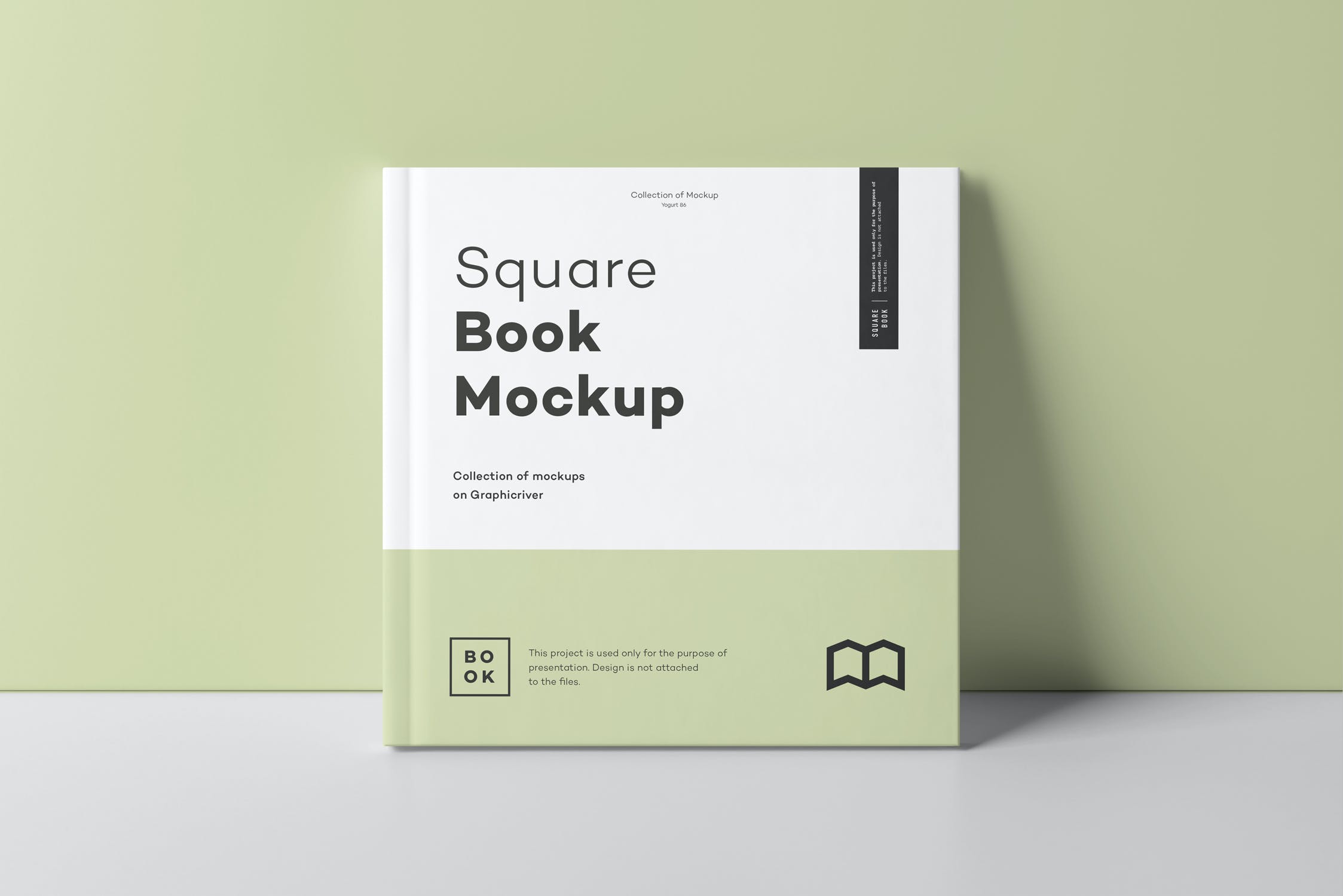 正方形精装书画册设计样机模板 square book mockup 2