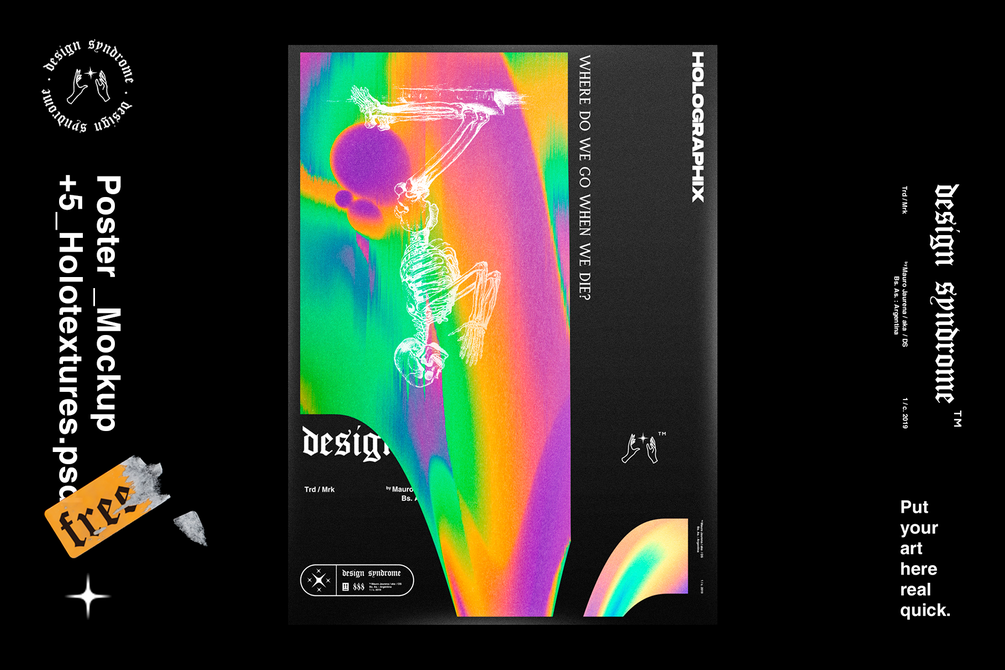 潮流全息渐变塑料袋背景纹理 Plastic Holographix Texture Pack插图