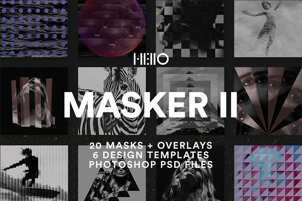 潮流现代几何照片处理特效样机 Masker II Photo Collage Templates