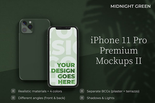 高品质iPhone 11手机屏幕预览PSD样机 iPhone 11 Pro Mockup Premium Templates