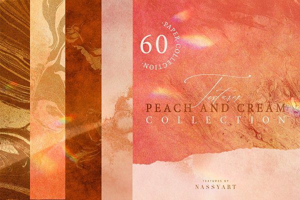 60款桃红色奶油质感背景纹理素材 60 Peach And Cream Textures