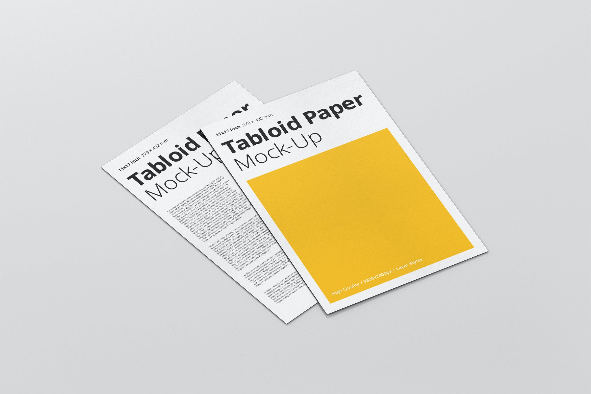 报纸海报传单设计展示样机模板 tabloid paper mockup