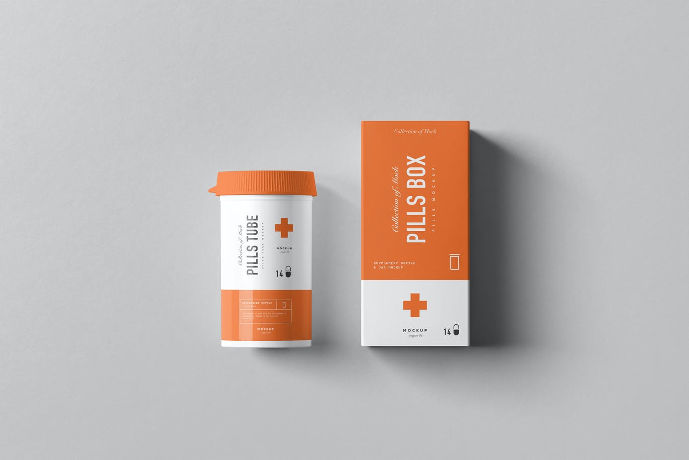 11款医疗药物瓶包装盒样机模板 Pills Tube & Box Mock-up插图9