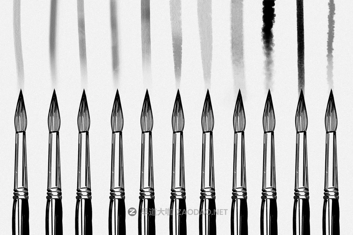 9款手绘水墨效果Procreate笔刷 Watercolor Procreate Brushes插图3 9款手绘水墨效果Procreate笔刷 Watercolor Procreate Brushes插图3