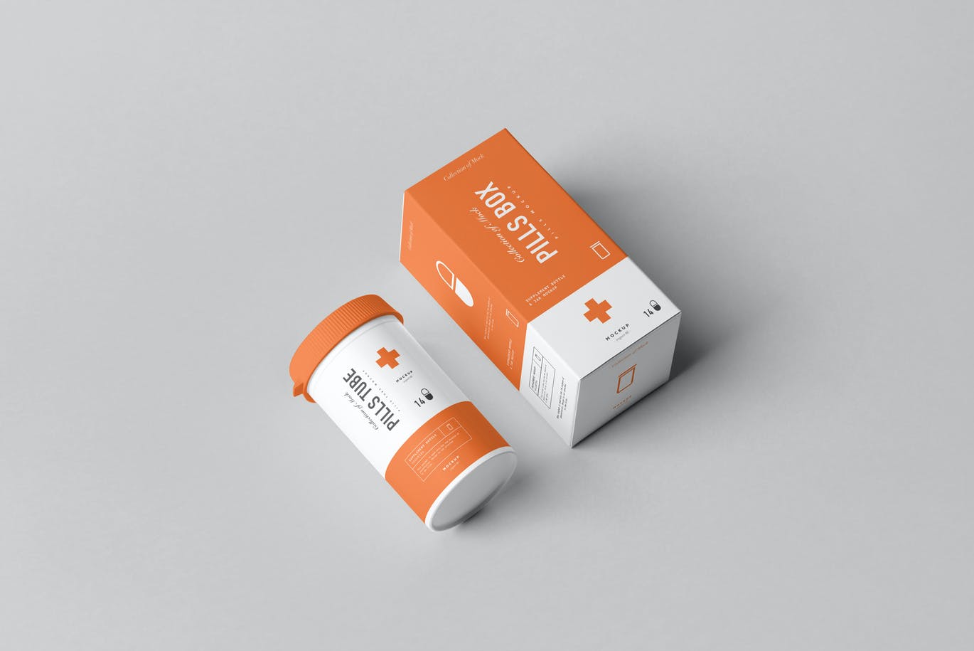 11款医疗药物瓶包装盒样机模板 Pills Tube & Box Mock-up插图4