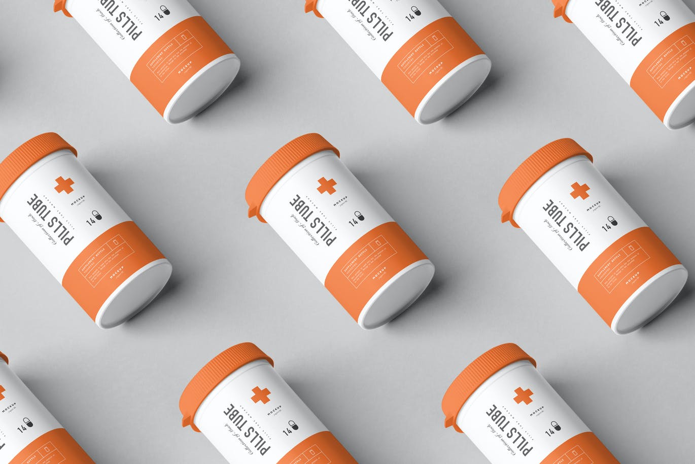 11款医疗药物瓶包装盒样机模板 Pills Tube & Box Mock-up插图6