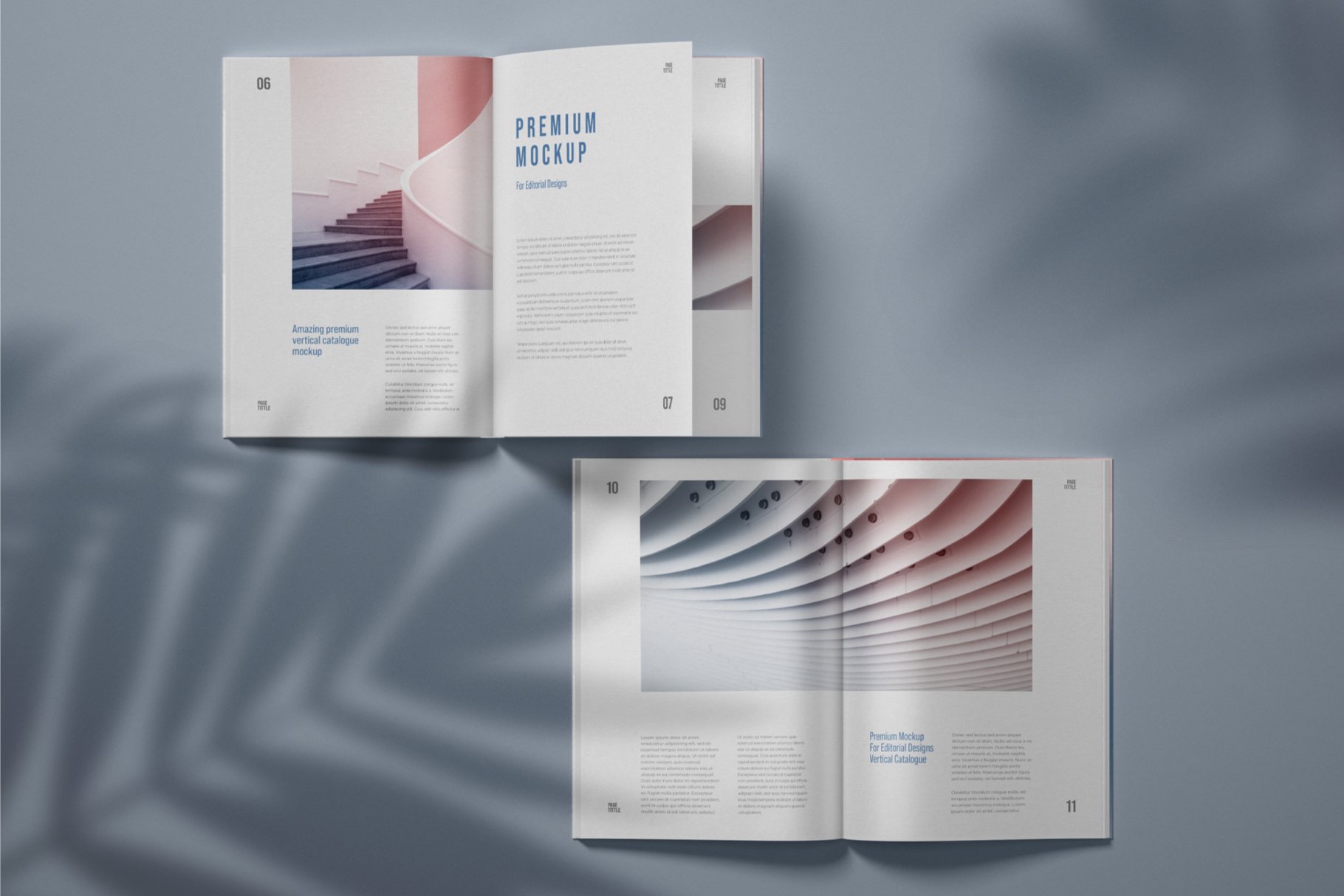 10款精装书画册设计样机模板 Vertical Catalogue, Magazine Mockup插图7