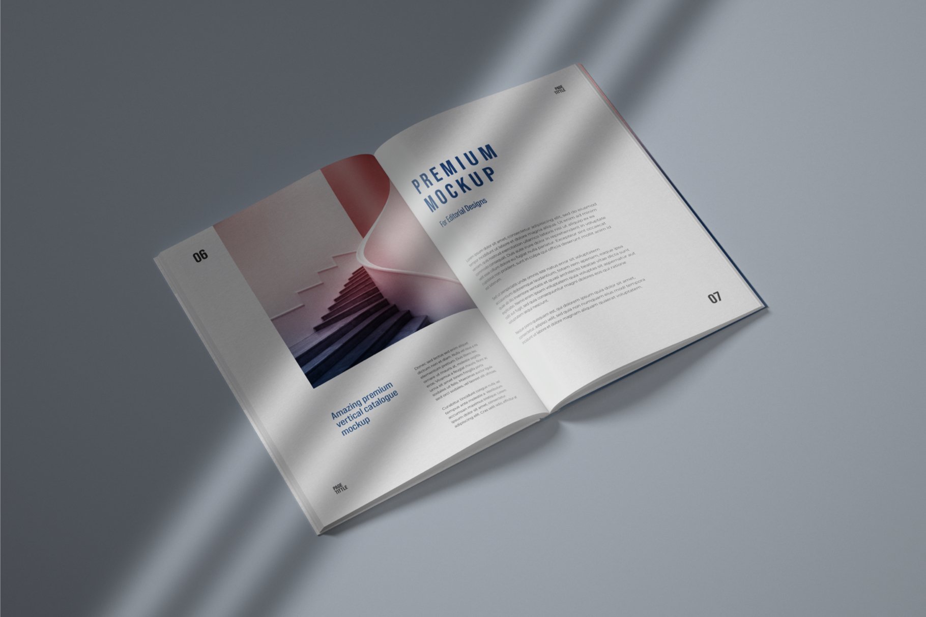 10款精装书画册设计样机模板 Vertical Catalogue, Magazine Mockup插图10