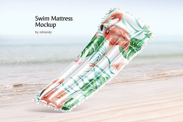 带隔离游泳气垫床垫样机模板 Swim Mattress Mockup